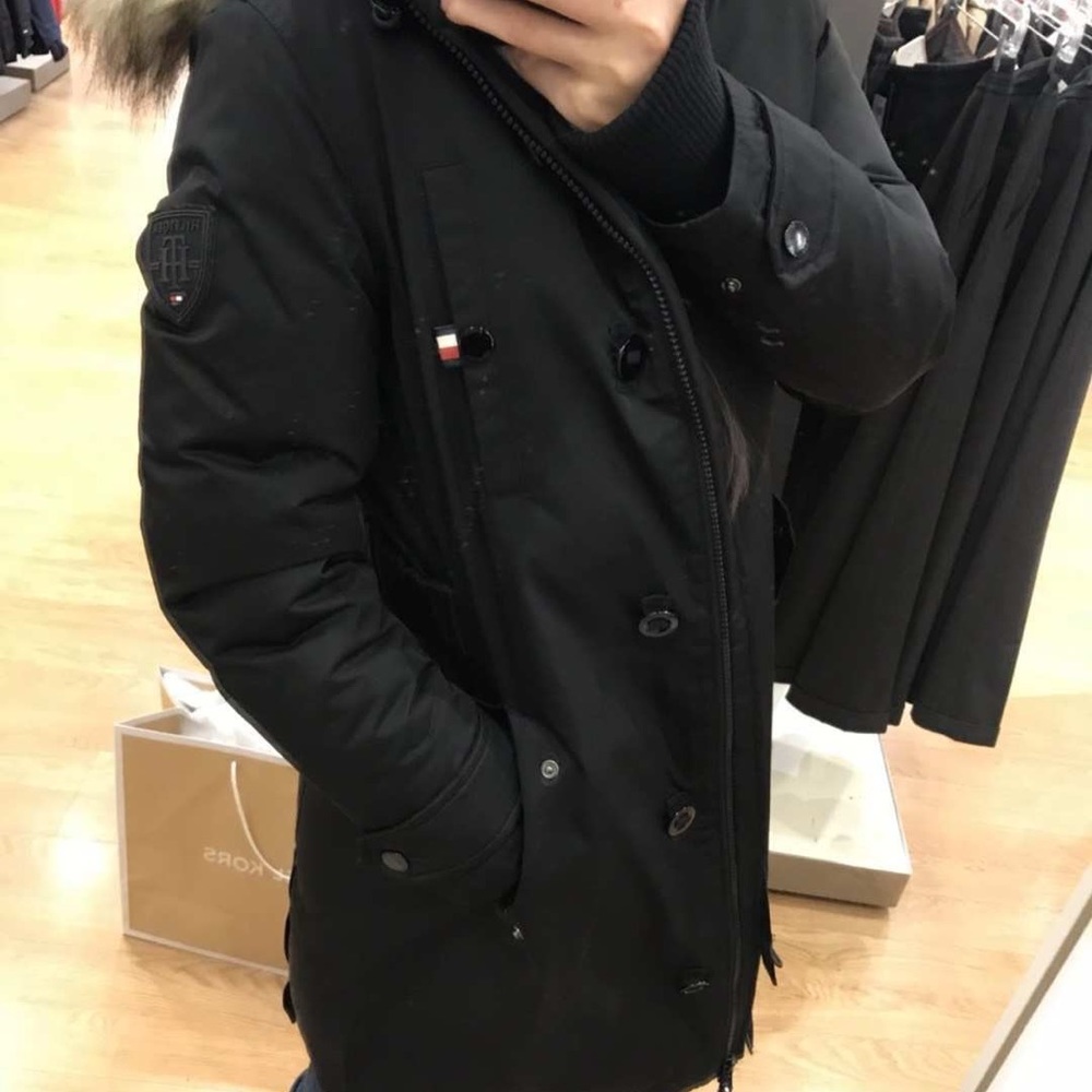 tommy hilfiger hooded down coat